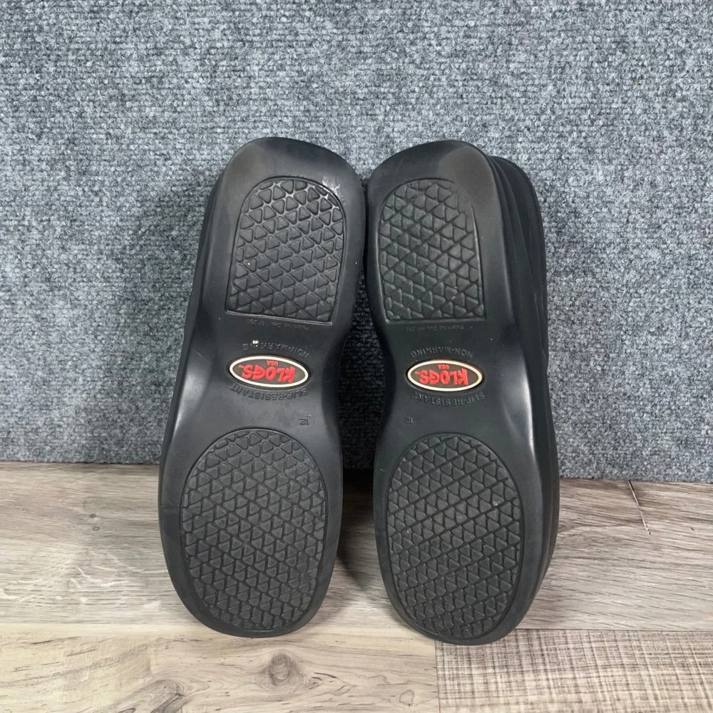 Klogs USA Bistro Clog Work Shoes Mens 12 Slip Resistant Non-Marking Black